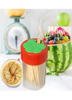 Generic Disposable Toothpicks Set Double-ended Sharp Pointed Bamboo Wood Picks with Dispenser Container Included Totally About 1800pcs  Teeth picks for Enhanced Oral Hygiene and Fruits Garnishes Cheese Skewering And DIY Art Craft Projects  - Image 3