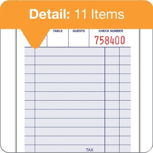 Adams Guest Check Pad, Single Part, White, 3-11/32" x 5-7/16", 100 Sheets/Pad, 12 Pads/Pack (2100-12) - Image 4