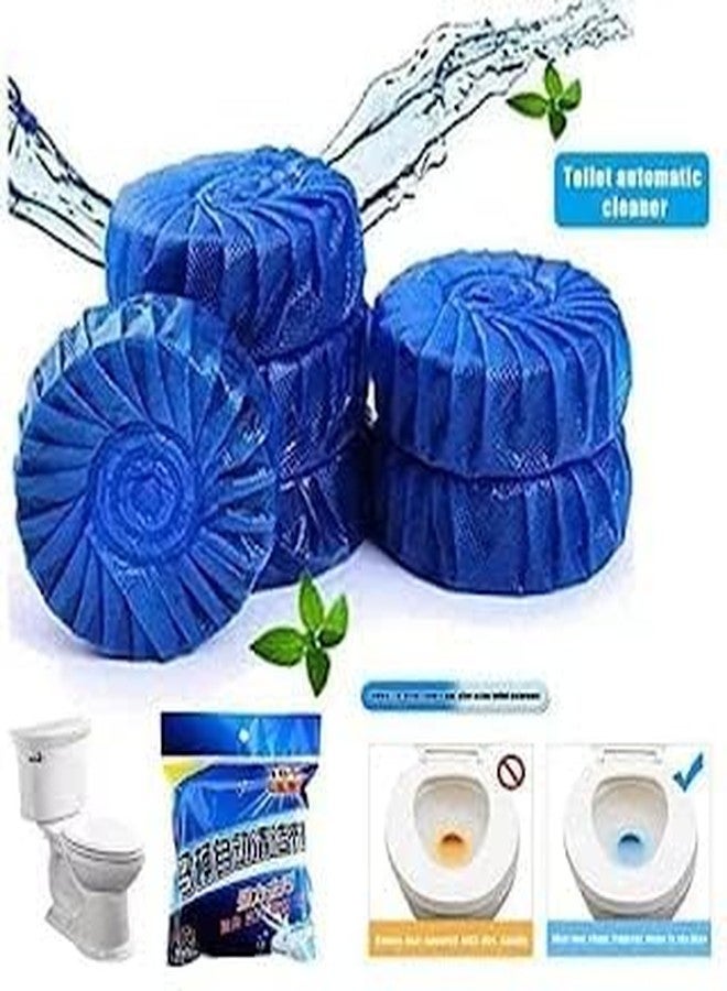 JHBK Automatic Flush Toilet Bowl Cleaner Tablets, Bathroom Toilet Tank Cleaner, Powerful Cleaning Ball Toilet Blue Deep Clean Bubbles, Mild Lemon Scent, Long-Lasting Fresh Air Pack of 10 - Image 4