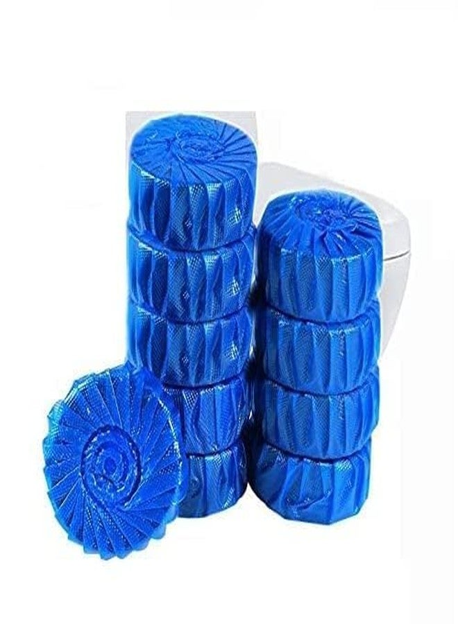 JHBK Automatic Flush Toilet Bowl Cleaner Tablets, Bathroom Toilet Tank Cleaner, Powerful Cleaning Ball Toilet Blue Deep Clean Bubbles, Mild Lemon Scent, Long-Lasting Fresh Air Pack of 10 - Image 1