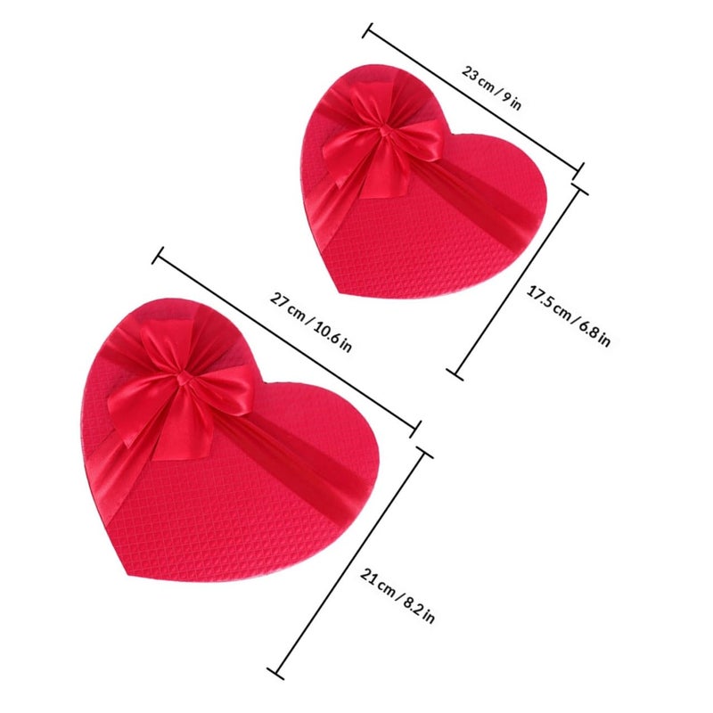 Heart Shape Wedding Boxes 2pcs Set Small Medium Candy Container For Bridal Shower Proposal Party Favor - Image 3