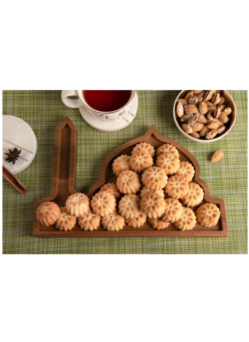 Hilalful - HILALFUL Acacia Wooden Serving Tray - Mosque | Kitchenware | Serveware | Trays for Decoration | Kitchen Decoration | Trays for Eid, Ramadan, Eid Al Adha Décor & Other Celebrations | Tray Organizer - Image 1