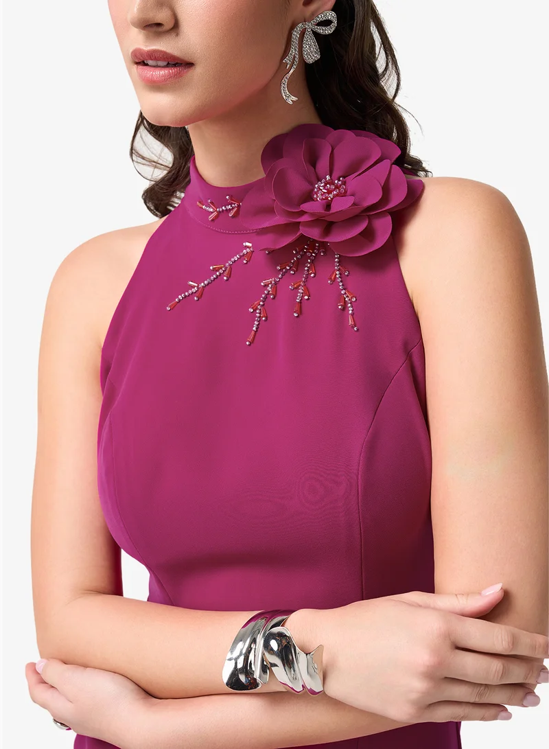 Threadz by Ajooni  Draped Sleeveless Maxi Dress for Women | Best Price UAE