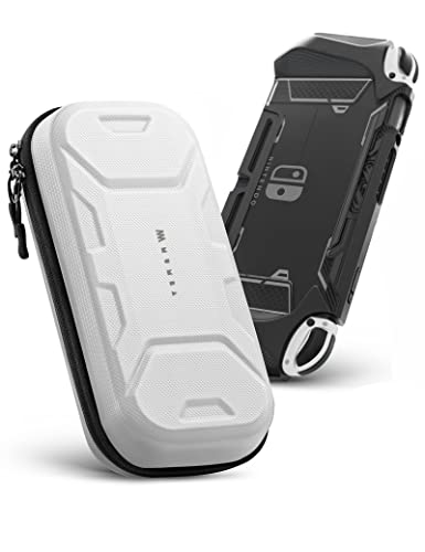 Mumba Carrying Case for Nintendo Switch (Compatible with OLED), [Plus Version] Portable Protective Travel Carry handbag Pouch for Blade/Battle Case [Large Capacity] (White) - Image 1