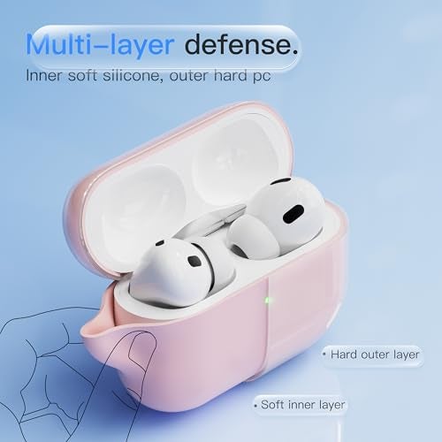 DamonLight Case for AirPods Pro 3 Never-Sretch-Out DamonLight Shock-Proof Protective Semi Hard Silicone Case Compatible with Apple Airpods Pro 3rd Generation (Pink) - Image 2