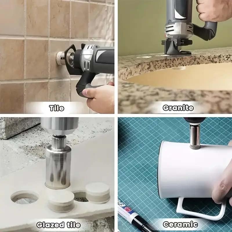 3pcs Diamond Coated Hole Saw Drill Bit Set Perfect For Tile Marble Glass Ceramic Durable LongLasting For Diy And Professional Use Diamond Drill Bits For Glass  - Image 2