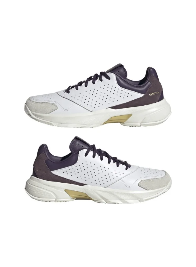 Adidas Courtjam Control 3 Premium White Tennis Shoes For Unisex 6.5