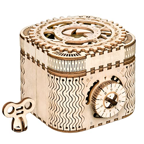 ROBOTIME 3D Wooden Puzzles for Adults, Treasure Box 3D Puzzle Mechanical Ring Box, Gift Choice Hobbies for Brain Teasers Enthusiasts - Image 1