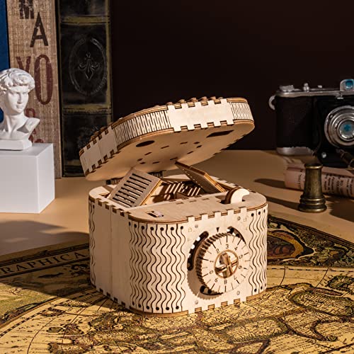 ROBOTIME 3D Wooden Puzzles for Adults, Treasure Box 3D Puzzle Mechanical Ring Box, Gift Choice Hobbies for Brain Teasers Enthusiasts - Image 3