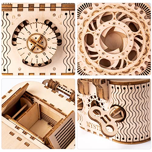 ROBOTIME 3D Wooden Puzzles for Adults, Treasure Box 3D Puzzle Mechanical Ring Box, Gift Choice Hobbies for Brain Teasers Enthusiasts - Image 5