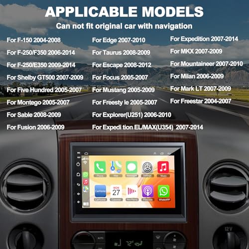 electrosmart Car Radio 4G64G Android 13 for Ford 20042014 F150F250F350 7 Inch IPS Touch Screen Car Stereo with Wireless CarplayAndroid AutoGPS WiFi BluetoothFM Support OBD2DVRDSP - Image 3