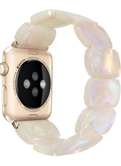 Y&D Resin Stretchy Watch Band, Strap Wristband for iWatch Bracelet, Fashion Lightweight Bracelet Replacement, 41/40/38mm, Series Ultra/SE/8/7/6/5/4/3/2/1 (White)  - Image 5
