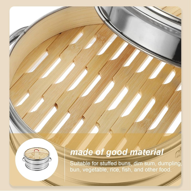 Double-eared 18cm Lid Steam Basket Set, Stainless Steel Edge Food Steamer with Lid, Kitchen Cooking Steamer for Healthy Steaming Meals Assorted Style Assorted style - Image 5