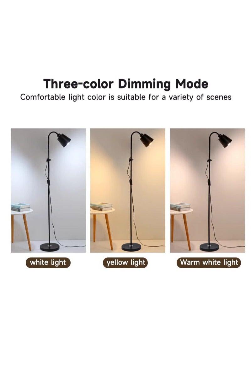 Sharpdo Modern Minimalist floor lamp, 9W LED 3 Colours Adjustable, Suitable for bedroom living room office Black 160x21.5 cm - Image 5