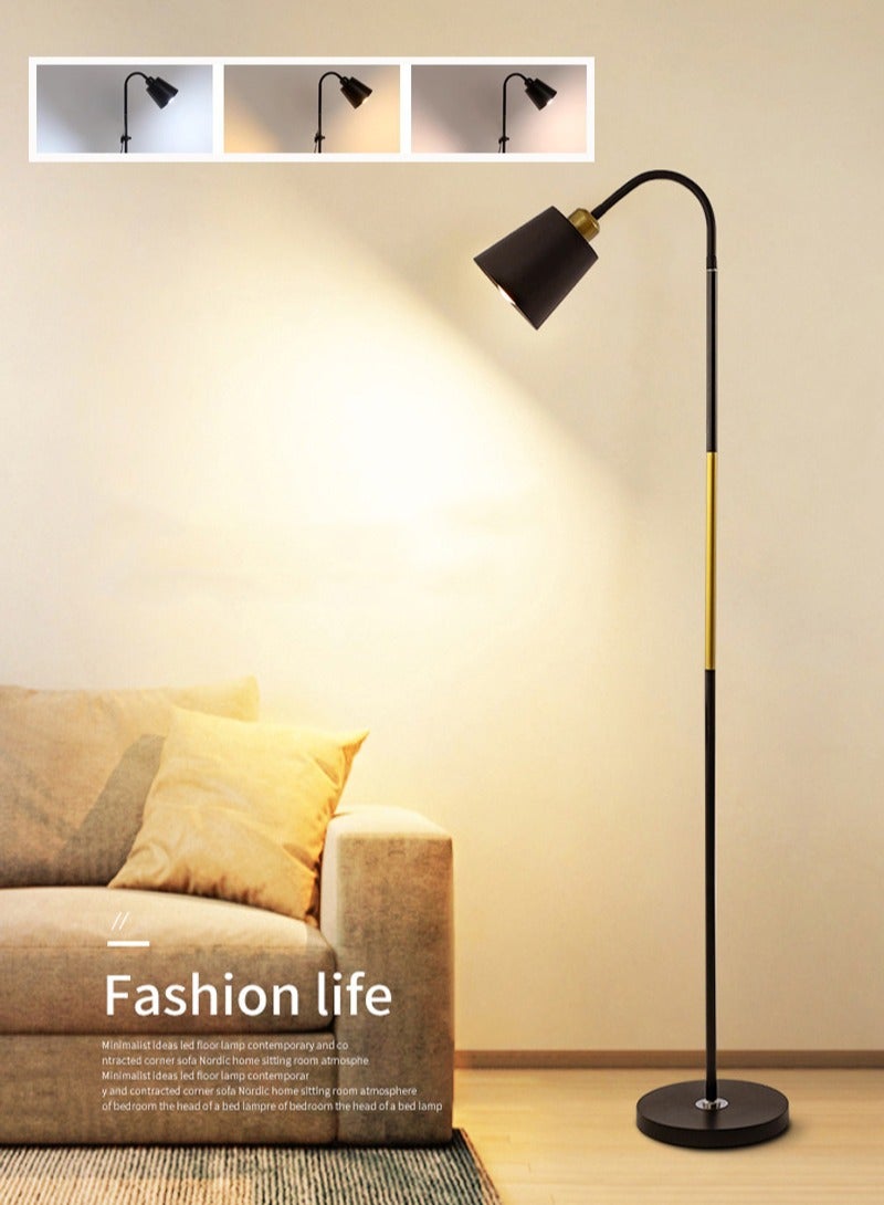 Sharpdo Modern Minimalist floor lamp, 9W LED 3 Colours Adjustable, Suitable for bedroom living room office Black 160x21.5 cm - Image 1