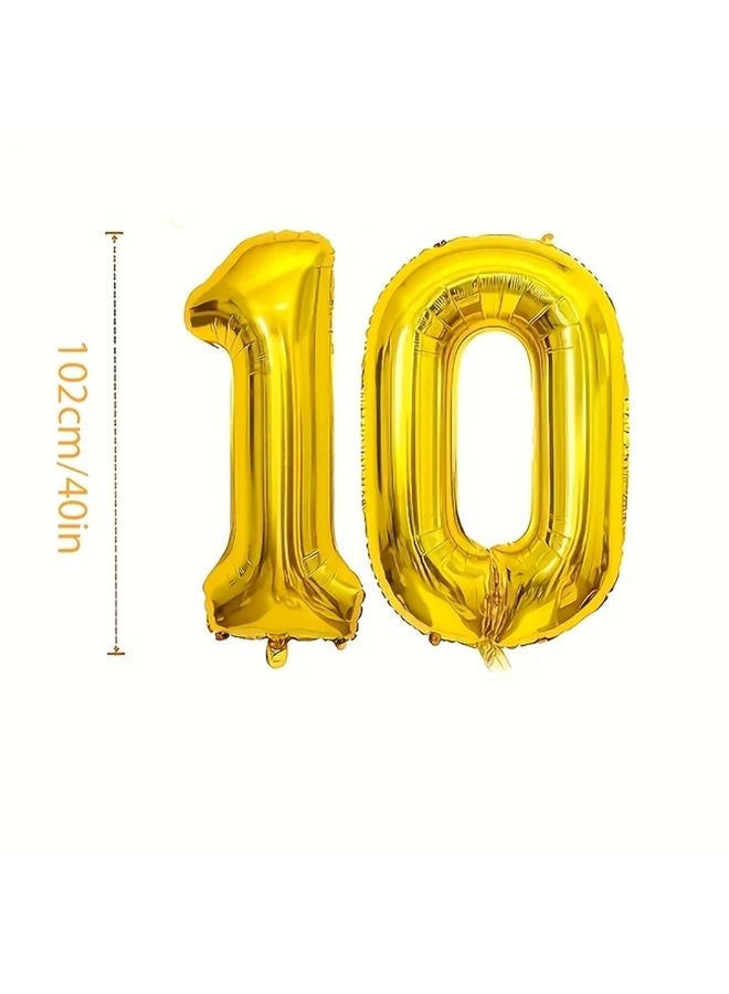 Large Black Number 2 5 Balloons 40 Inch Golden Party Decorations Birthday - Image 3
