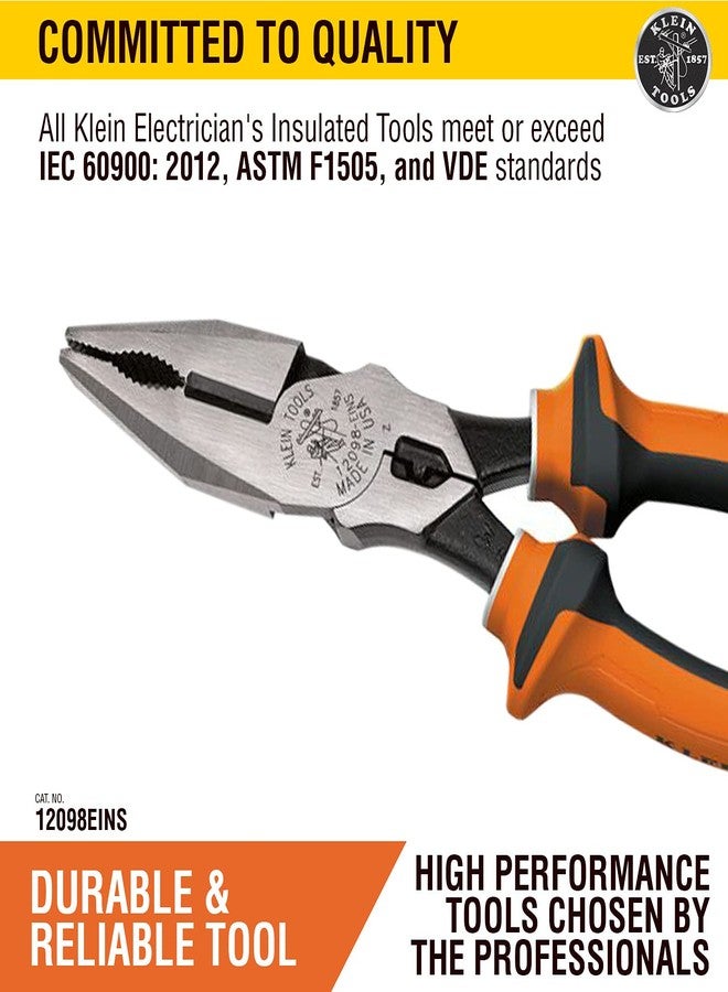 Klein Tools 12098EINS Insulated Combination Pliers with VDE Certified 3-Part Insulation, Crimping Die and Toothed Pipe-Grip - Image 3