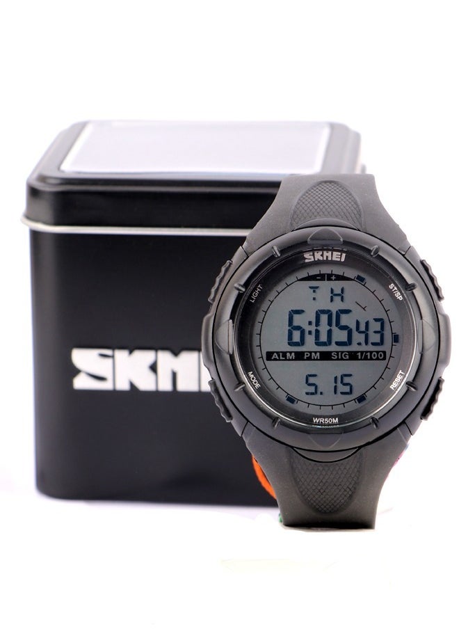 SKMEI Skmei Men’s Casual-Digital Watch -Black Dial-Black Band Rubber  - Image 4