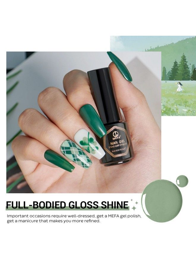 MEFA Gel Nail Polish Set Sage Pine Eucalyptus Turquoise Greenblue Misty Grey Colors Soak Off Long Lasting 6 Pcs Starter Kit Mori Style Nail Art Diy Design Salon Manicure Gift For Women Girls - Image 3