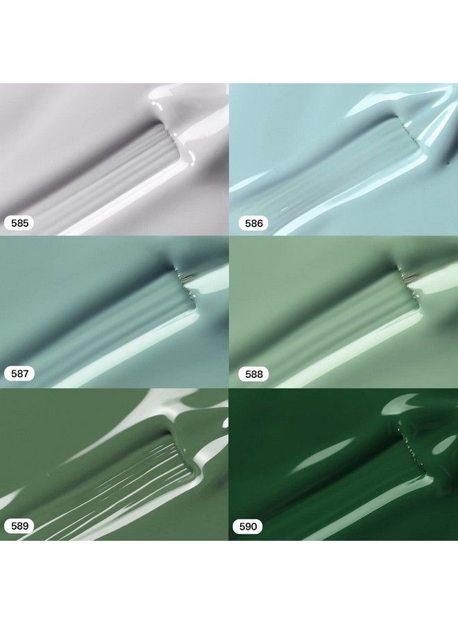MEFA Gel Nail Polish Set Sage Pine Eucalyptus Turquoise Greenblue Misty Grey Colors Soak Off Long Lasting 6 Pcs Starter Kit Mori Style Nail Art Diy Design Salon Manicure Gift For Women Girls - Image 5