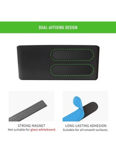 Loukin Magnetic And Adhesive Marker Holder, Dry Erase Accessory Tray, Magnetic Storage Organizer For Whiteboard, Glass Or Refrigerators (Black)  - Image 4