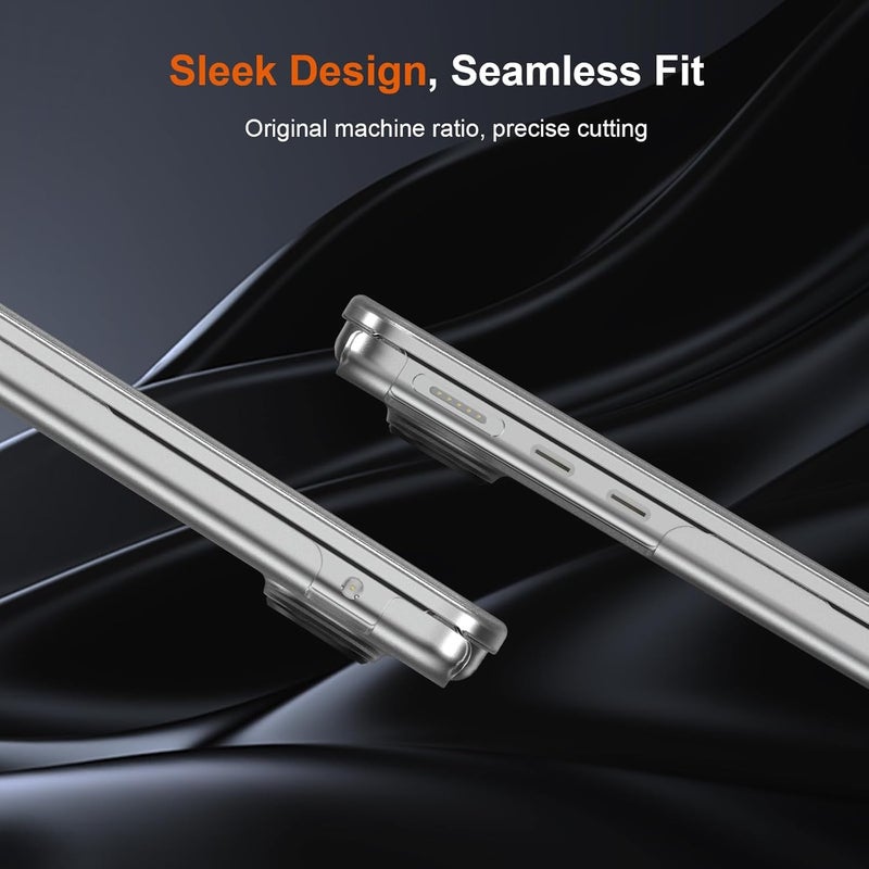 Eoocoo غطاء EooCoo متوافق مع ماك بوك إير 15 بوصة 2025 2024 2023 M4 M3 M2 A3241 A3114 A2941، [رفيع جداً غير مرئي]، غطاء صلب واقي غير لامع شفاف 15.3، [ملمس أصلي] - غير لامع واضح - Image 3