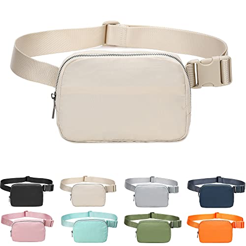 MEISEE Fanny Belt Bag Waist Pack Crossbody Bags Bum Bag for Running Hiking Travel Workout Adjustable Strap for Women -beige - Image 1