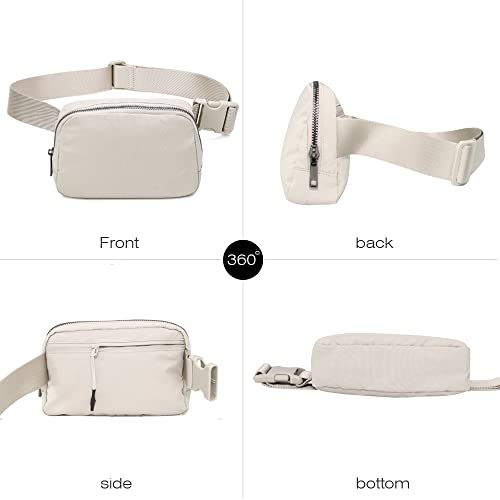 MEISEE Fanny Belt Bag Waist Pack Crossbody Bags Bum Bag for Running Hiking Travel Workout Adjustable Strap for Women -beige - Image 3