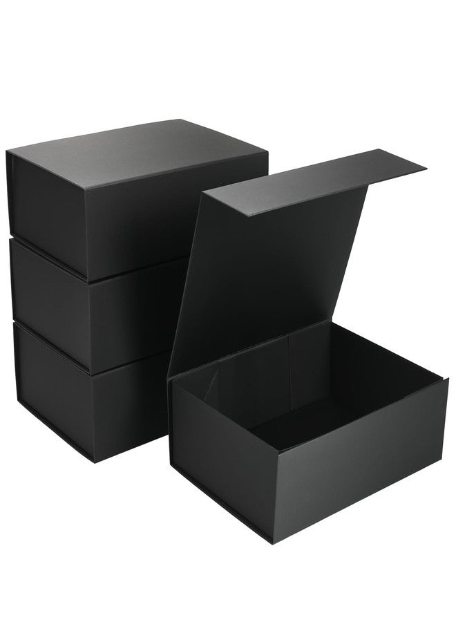 SPEPLA 4 Pack 10.5x7.5x3.1 Black Gift Boxes Bulk, Magnetic Closure Gift Box with Lids for Wedding Christmas Birthday Groomsmen Bridesmaid Proposal - Image 1