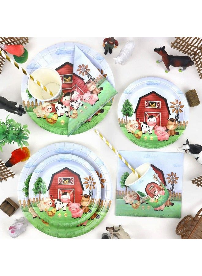 Heboland Watercolor Farm Birthday Party Supplies Plates Set For 25 Guests 125 Pieces Paper Plates Napkins Cups Tableware For Barnyard Farm Animals Themed Party Decorations - Image 4