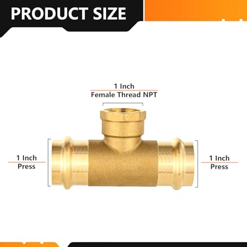 HeSun 1Pack HeSun Copper Pressure Fitting Tee 1PRESS x 1PRESS x 1Female NPT Tee LF Brass - Image 3