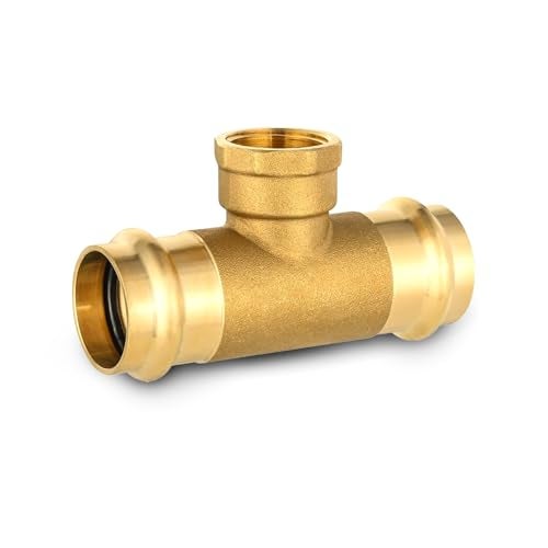 HeSun 1Pack HeSun Copper Pressure Fitting Tee 1PRESS x 1PRESS x 1Female NPT Tee LF Brass - Image 1