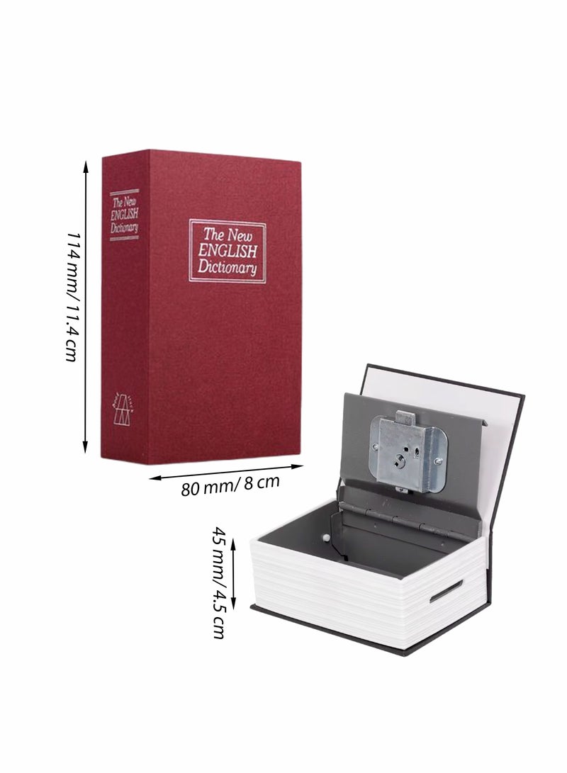 Toshionics خزنة كتاب قاموس أمان المنزل من الصلب مع قفل مفتاح خزنة تحويل مخفية للنقود والمجوهرات الصغيرة والمقتنيات الثمينة خزنة محمولة صغيرة بتصميم كتاب واقعي هيكل صلب متين صندوق سري للنقود للمنزل والمكتب والسفر - Image 4