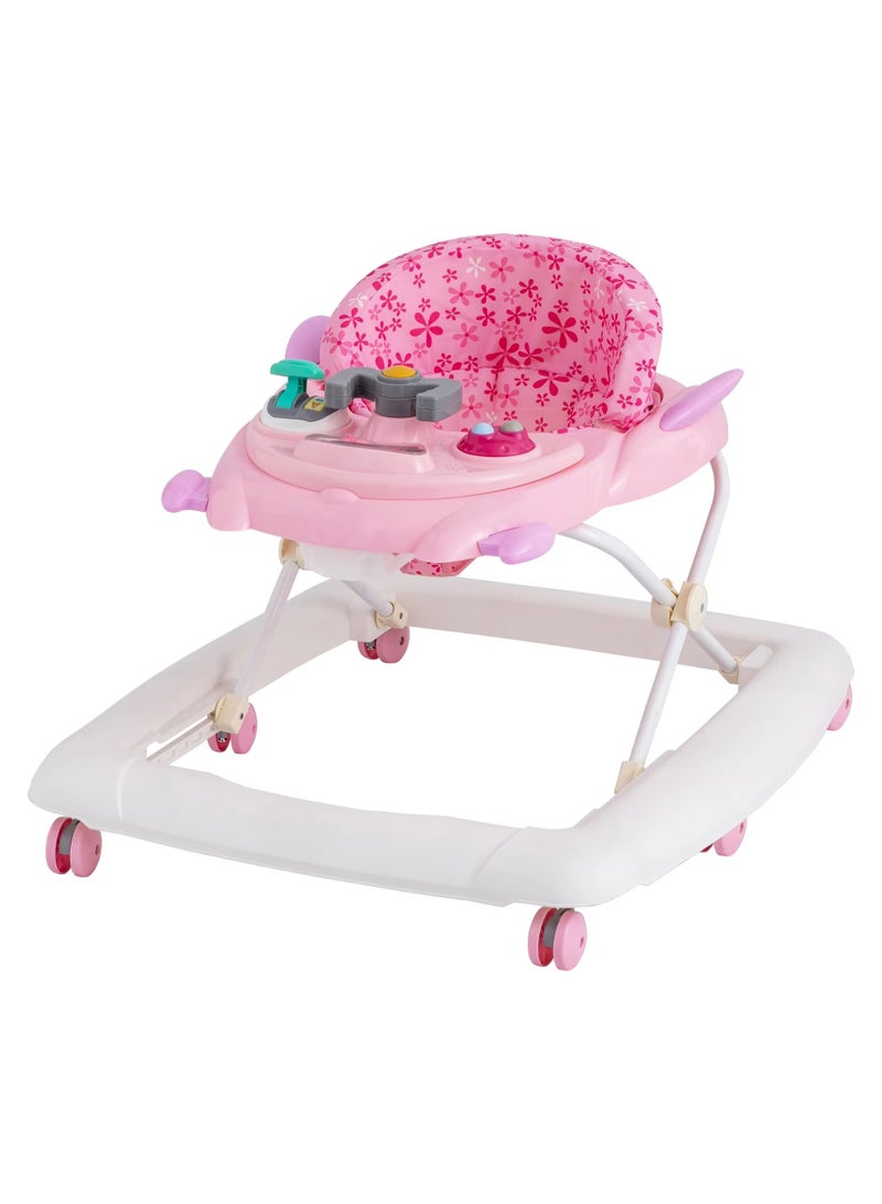 رالي مشاية أطفال بمقعد ناعم ومبطن وقابل للطي وردي - Image 2