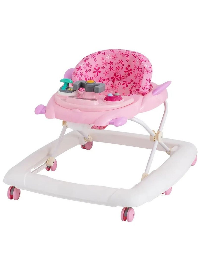 Rally Foldable Soft Cushioned Seat Baby Walker Pink 