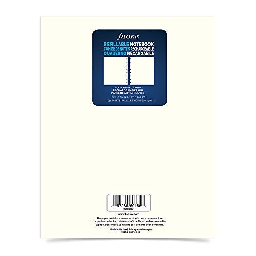 Filofax Executive Size Plain Refill, 9.25" x 7.25", 32 Sheets (B192451U), Cream - Image 3