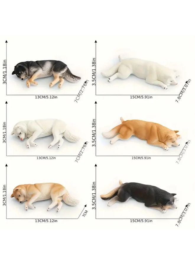 Yellow Sleeping Shiba Inu Dog Figurine Realistic PVC Desktop Decor Home Office Gift - Image 3
