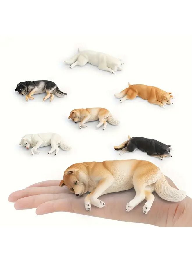 Yellow Sleeping Shiba Inu Dog Figurine Realistic PVC Desktop Decor Home Office Gift - Image 4