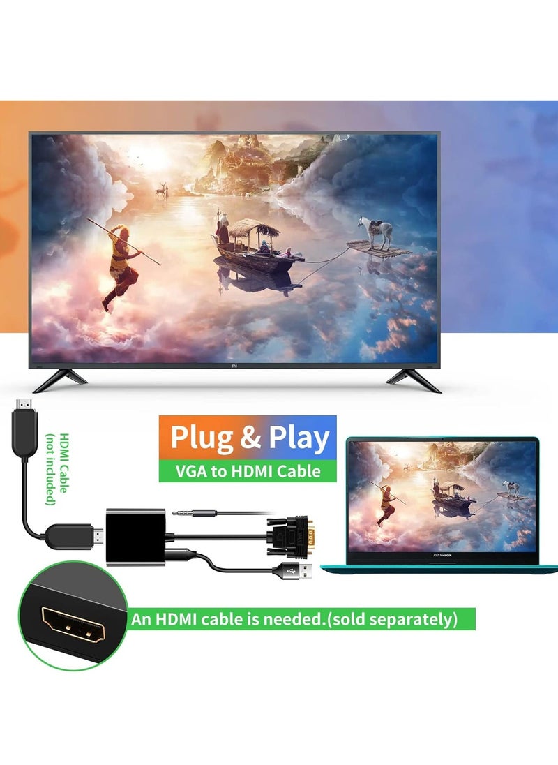 ELTRAZONE VGA to HDMI Adapter – 1080P VGA Male to HDMI Female Converter for Computer, Desktop, Laptop, PC, Monitor, Projector, HDTV – High-Quality Video and Audio Output  - Image 4