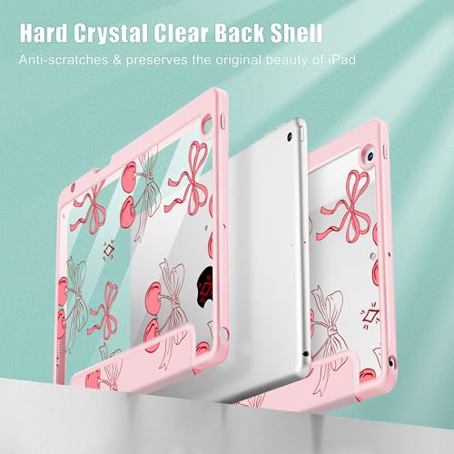 May Chen for iPad (A16) 11th Generation Case 11 Inch 2025, iPad 10th Gen Case 2022 10.9 inch, Built-in Pencil Holder with Shockproof Cover Clear Back Shell Auto Wake/Sleep, Coquette Cherry Bow - Image 4