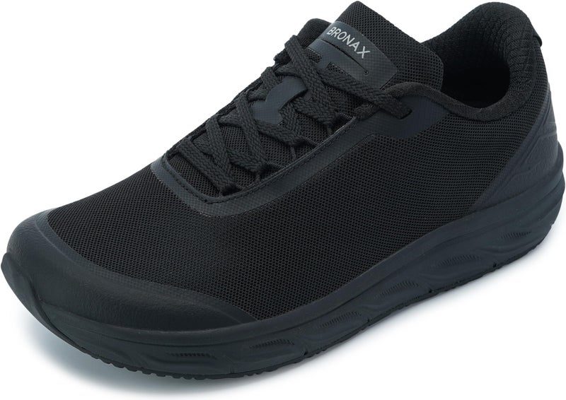BRONAX Womens Wide Toe Box Shoes Lightweight Mesh Ladies Athletic Sports Cushioned Walking Jogging Tennis Sneakers Size 6.5 Black 37 - Image 1