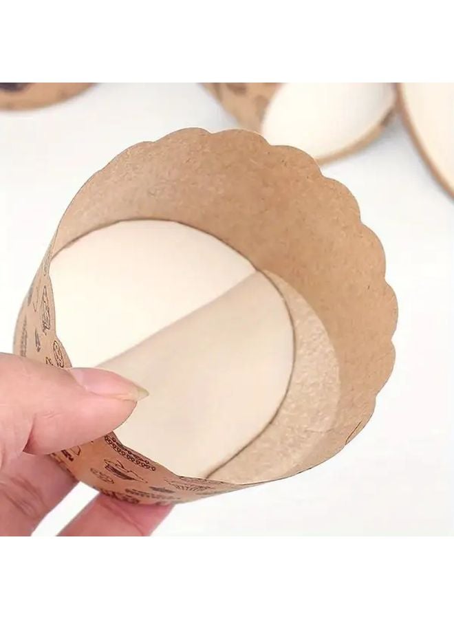 50pcs Polka Bowknot Greaseproof Kraft Paper Baking Cups Muffin Cupcake Liners - Image 3