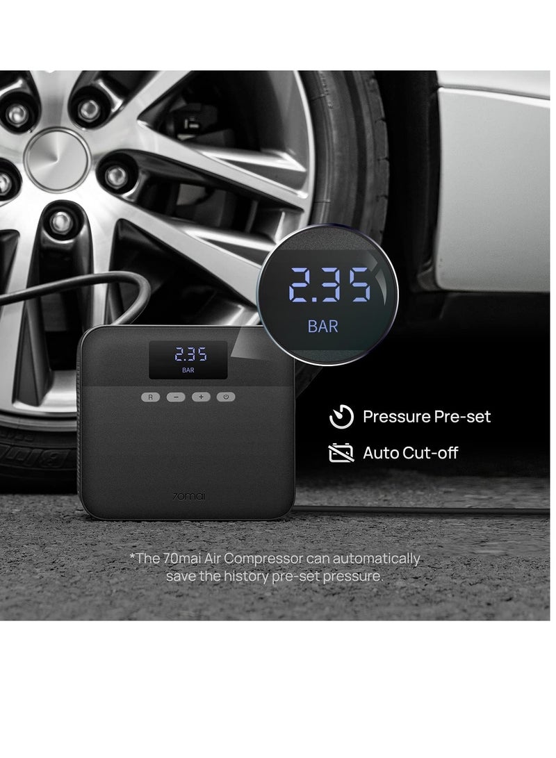 70mai Air Compressor Lite TP03,12V DC, 160psi Large Air Flow, Smart LED Pressure Gauge For Car, Bicycle, Motorcycle, Basketball And Others - Image 5
