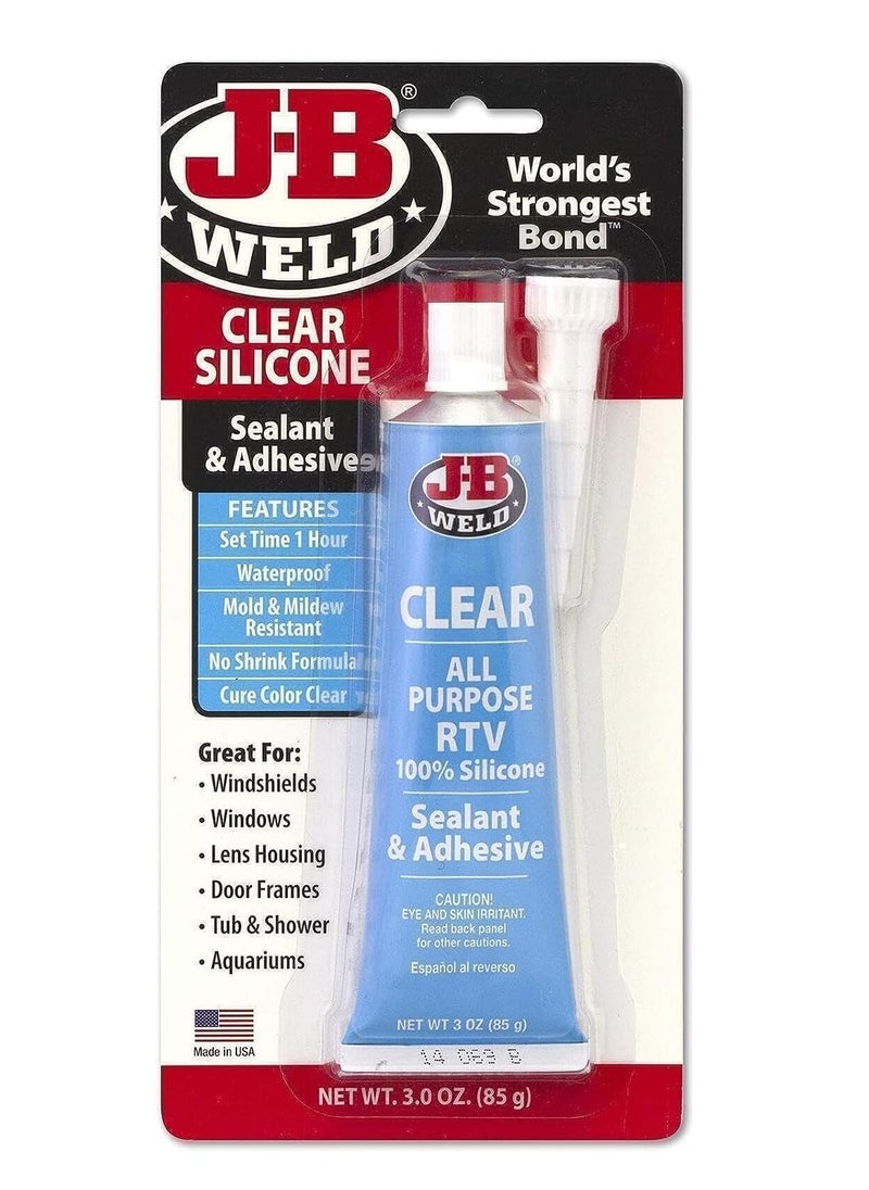 J-B WELD J-B Weld 31310 all purpose RTV silicone sealant and adhesive 3 oz. clear  - Image 1
