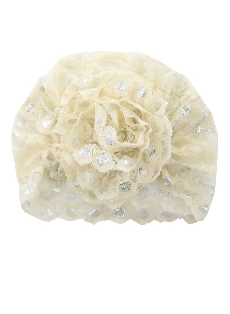 Loquat Women's Shiny Lace Hijab Inner Cap Beige  - Image 3