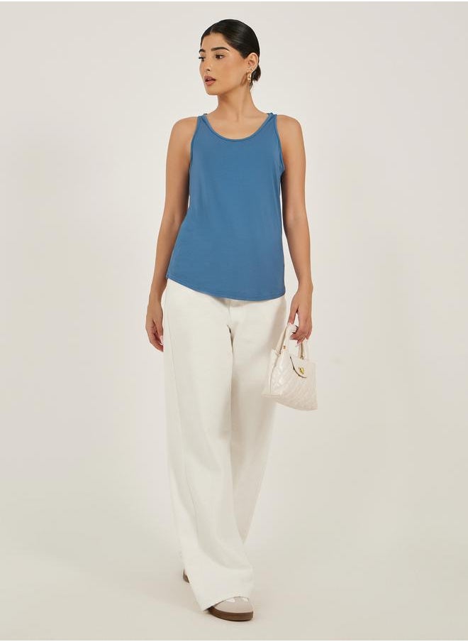 Styli - Back Cutout Loose Fit Sleeveless Top by Styli - Image 1