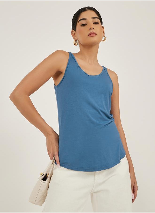 Styli - Back Cutout Loose Fit Sleeveless Top by Styli - Image 1