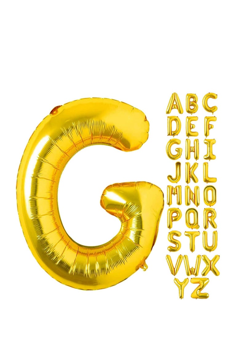 Party with Emma Gold Letter A to Z Balloons 32 inch Large Alphabet Balloons Gold Helium Foil Letter Balloon Banner for Birthday Party Anniversary Wedding Decoration (Gold-G)  - Image 5
