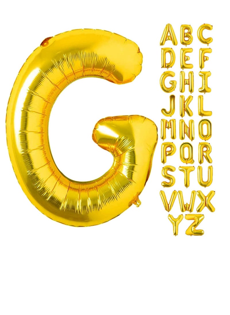 Party with Emma Gold Letter A to Z Balloons 32 inch Large Alphabet Balloons Gold Helium Foil Letter Balloon Banner for Birthday Party Anniversary Wedding Decoration (Gold-G)  - Image 1