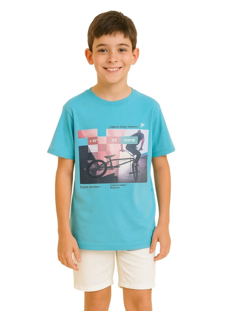Victor And Jane  Victor and Jane  Boys' T-Shirt Printed - Blue for Men | Best Price UAE